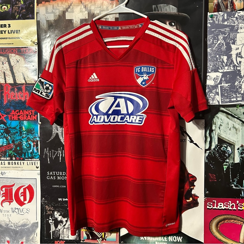 FC Dallas Adidas Red Home Kit Official Jersey MLS Size Small
